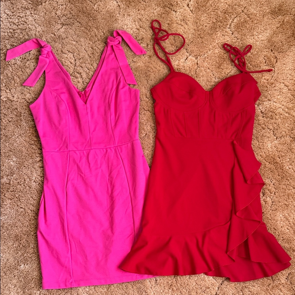 Elegant Pink and Red Women's Dresses Dry Good’s Size Large Like New
